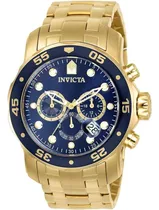 Relogio Invicta Pro Diver Escuba 0073  18k  Dourado/azul  