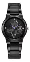 Reloj Citizen Eco Drive  Disney Ursula Ga1075-68w Color De La Correa Negro