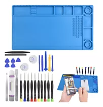 Kit Herramientas 28 En1 Reparación Smartphones + Alfombra