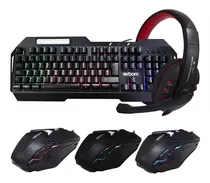 Kit Teclado Gamer Led E Mouse Bk800 + Headphone Gamer G230