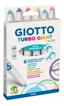 Marcador Punta Conica Giotto Turbo Giant Pastel - 6 Colores 