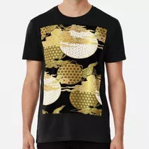 Remera Golden Japanese Cranes Oriental Elegant Japanese Bird