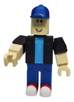 Action Figure Lowpoly Estilo Ro Blox Boné Azul -9,5cm Altura