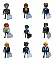 Playmobil Pilotos Azafatas Comisario De Abordo Aviones Avion