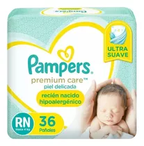 Pampers Rn Premium Care Ultra Suave X 36  Hasta 4kgs 
