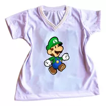 Camiseta Camisa Personalizada Infantil Do Super Mario Mod24