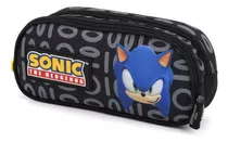 Estojo Escolar Feminino Sonic 100 Pens Preto Maxlog