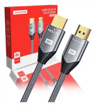 Cabo Hdmi 2.1 8k Blindado Ultra Hd Resolução 8k 120hz Ps5, Ps4, Xbox, Projetor, Set-top Box Comprimento 2 Metros