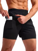 Short Deportivo Licrado Compresión Gym Para Hombres Negro