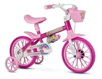 Bicicleta Infantil Aro 12 Com Rodinhas Menina Flower Nathor