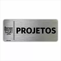 Placa Indicação Setor Portas - Projetos - 8x20cm