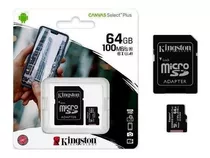 Memoria Micro Sd Kingston 64 Gb Original 100mb/s Clase 10