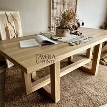 Mesa Maciza Tapa Microcemento Tavola Muebles