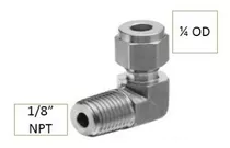 Codo Inoxidable  1/4 Od X 1/8 Npt Rosca Macho 