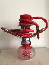 Pipa Arabe Roja Mediana Dos Mangueras Semi Nueva