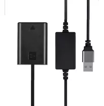 Adaptador Dummy Bateria Np-fw50 Usb Decodificado Para Power Cor Preto