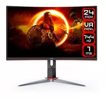 Monitor Gamer Curvo Aoc C24g2 Lcd Tft 23.6  Negro Y Rojo 100v/240v