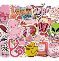 Stickers Kawai Rosa (paquete X 50pcs)  Acabado Mate