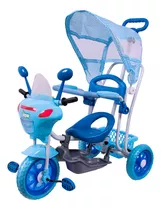 Triciclo Infantil 3 Em 1 Toldo Luzes Música Azul - Bel Brink