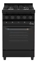 Cocina Industrial Saho Kuro 550 A Gas 4 Hornallas  Negra Puerta Con Visor 52l