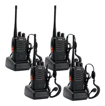 Walkie-talkie Baofeng Walkie-talkie Bf-888s De 4 Radios Y Frecuencia Uhf - Negro 100v/240v