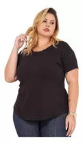 Camiseta Plus Size Feminina De Malha Fria Soltinha Lisa 