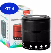 Kit 4 Mini Caixinha Som Bluetooth Portátil Usb Mp3 P2 Sd