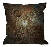 Hgod Designs Steampunk Throw Pillow Cover, Rusty Steampunk C