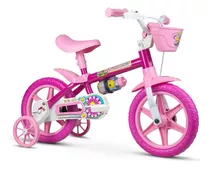 Bicicleta Aro 12 Feminina Nathor Flower Com Rodinha De Apoio