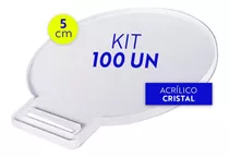 Medalha Acrílico Cristal Redonda Lisa Kit 100 Un 5cm 2mm