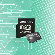 Cartão Micro Sd 2gb + Adaptador Mini Sd Card