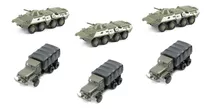 Set Vehiculos 4d Militar Camion: M35 Y Tank: Btr 80 1:72 6pz