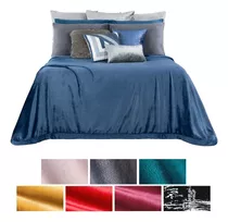 Cobertor King Size Liso Cobija Invernal Ligero Esquimal Color Saturno (azul)
