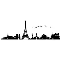 Vinilo Sticker Decor Mural Pared - I Love Paris Torre Eiffel