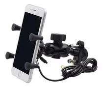 Soporte Porta Celular Manillar Espejo Moto 2.1a Cargador Usb