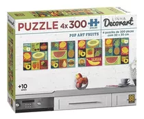 Quebra Cabeça Puzzle 4 X P300 Peças Decorart Pop Art Fruits 