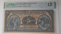 Billete 5 Piñera Costa Rica 1929 Certificado Certificado 12