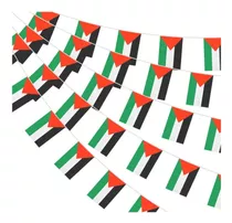 Banderas Rectangulares Palestina 32 Banderines 21x14 Cm