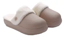 Pantufla Mujer Harenna Peluche Sueco Alto Abrigo Invierno