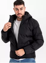 Campera Puffer Hombre Con Piel Imp. Impermeable Y Regulable