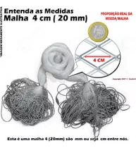 Redinha Pega Peixe Pronta 40m Malha 4 (20mm) Fio 0,35 1,92m