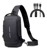 Bolso De Pecho Con Puerto Usb Impermeable Anti Robo