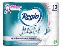 Regio Papel Higiénico Just -1 Centro Ultra Suave 12 Rollos