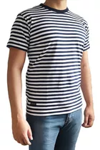 Remera Rayada Azul Y Blanca, Hombre