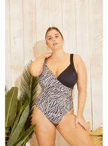 Malla Entera Enteriza Sweet Lady Comfy Art 765 Negro Zebra