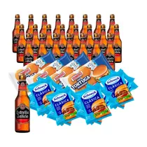 24 Hamburguesas Schneck +tortugas+ 24 Estrella Galicia 330cc