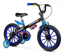 Bicicleta Infantil Aro16 C Rodas Tech Boys Azul/preto Nathor