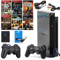 Kit Completo Sony Playstation 2 Fat Perfeito Ps2 Original Sem Defeitos + Jogos + 2 Controles + 1 Memory Card + Cabos: Av + Energia