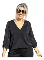 Blusa Dama Camisa Manga Larga Con Pinza Mujer