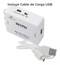 Adaptador Rca2hdmi De 2 Rca (av), Usb (solo Corriente) Hembras A 1 Hdmi Hembra Ele-gate Con.24 Blanco